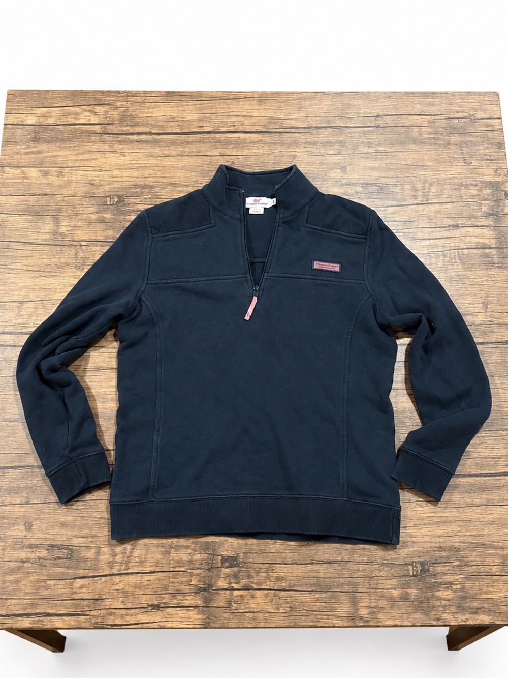 Vineyard Vines Navy 1/4 Zip Women's Pullover Sweater Sz S Medium Weight